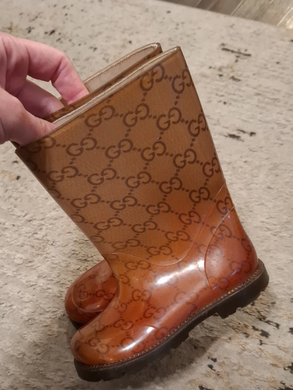Gucci Kids Monogram Rain Boots Size 24(8 Toddler)